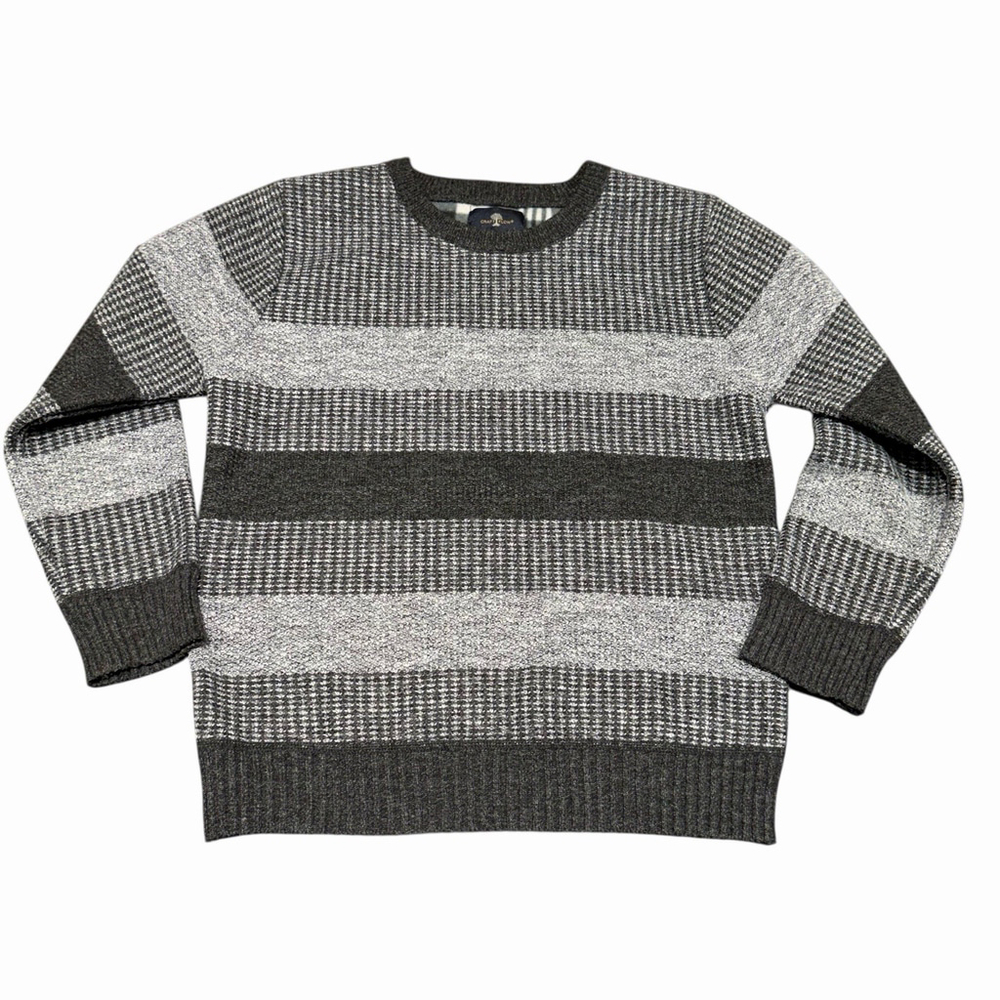 Craft & Flow Boys Striped Knit Sweater‎ Fleece Lined Warm Cozy Cabincore M 10/12